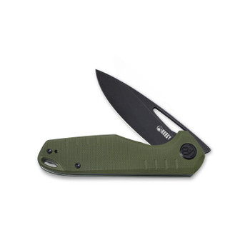 Kubey Folding Knife Green G10 Handle D2 Plain Edge Darkwash Finish KU324C