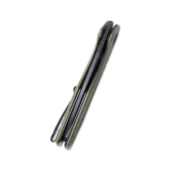 Kubey Folding Knife Green G10 Handle D2 Plain Edge Darkwash Finish KU324C