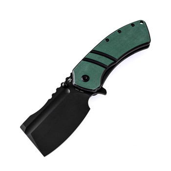 Kansept Korvid XL Folding Knife Green/Black G10 Handle 154CM Black Coated Blade T1030A1
