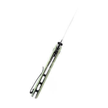 Kansept Korvid XL Folding Knife Jade G10 Handle 154CM Black Coated Blade T1030A3