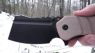 Kansept Korvid XL Folding Knife Jade G10 Handle 154CM Black Coated