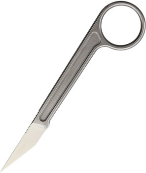 Bastinelli Creations Picoeur Fixed Blade Knife  Stonewash Handle N690 Plain Edge Satin Finish BAS13