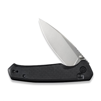 Discontinued Civivi Altus Button Lock Folding Knife Black G10 Handle Nitro-V Plain Edge Bead Blast Finish C20076-1