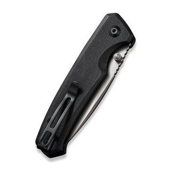 Discontinued Civivi Altus Button Lock Folding Knife Black G10 Handle Nitro-V Plain Edge Bead Blast Finish C20076-1