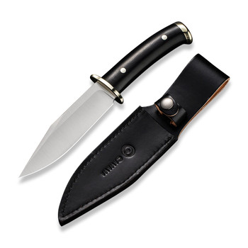Civivi Teton Tickler Fixed Blade Knife Black Polished G10 Handle D2 Plain Edge Satin Finish C20072-1
