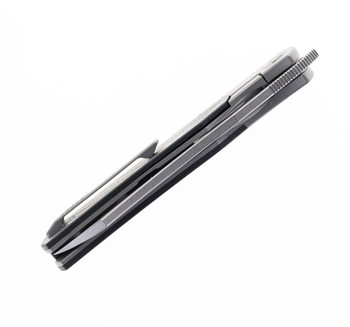 TwoSun Front Flipper Pocket Knife Titanium/Carbon Fiber Handle 14C28N Plain Edge TS333