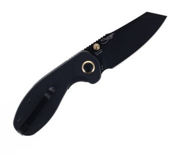 CJRB More Maileah Folding Knife Black G10 Handle AR-RPM9 Plain Black Blade J1918L-BBK