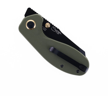 CJRB More Maileah Folding Knife Green G10 Handle AR-RPM9 Plain Black Blade J1918L-BGN