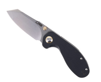 CJRB More Maileah Folding Knife Black G10 Handle AR-RPM9 Plain Edge Stonewash Finish J1918L-BK