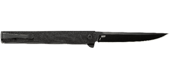 CRKT CEO Flipper Blackout Folding Knife Black Glass Reinforced Nylon Handle AUS-8 Plain Black Blade 7097K