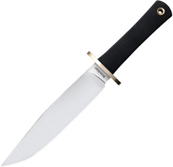 Cold Steel Recon Scout Bowie Fixed Blade Knife Black Checkered Kray-Ex Handle CPM-3V Plain Edge Satin Finish CS37RS