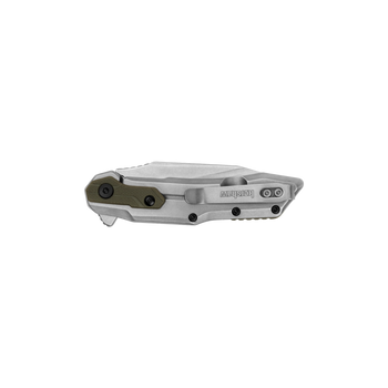 Kershaw Salvage Folding Knife Silver/Olive Stainless Steel/GFN Handle Plain Edge Stonewash Finish KS1369 Kershaw Salvage Folding Knife Silver/Olive Stainless Steel/GFN Handle Plain Edge Stonewash Finish KS1369