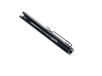 Petrified Fish Folding Knife Black Carbon Fiber/G10 Handle D2 Plain Edge Black Stonewash Finish PF-818CDW