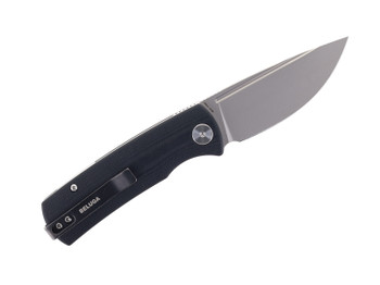 Petrified Fish Mini Beluga Folding Knife Black G10 Handle 14C28N Plain Black Blade Sandblast Finish PF-P01XDP
