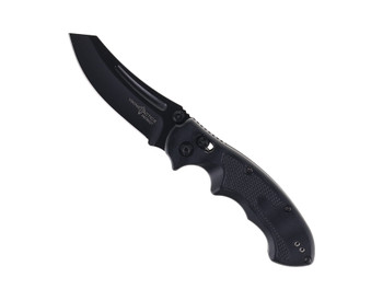 VTAC Patriot Folding Knife Black G10 Handle 20CV Cleaver Plain Black Blade VTACK5PFBB