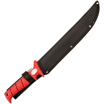 Bubba Blade Flex 12" Fillet Fixed Blade Knife Red Textured TPR Handle Black Titanium Coated High Carbon Stainless Blade Plain Edge BB1-12F