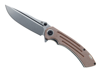 Kansept Pretatout Folding Knife Brown Micarta Handle 154CM  Clip Point Plain Edge T1032A3