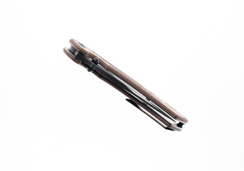 Kansept Pretatout Folding Knife Brown Micarta Handle 154CM  Clip Point Plain Edge T1032A3