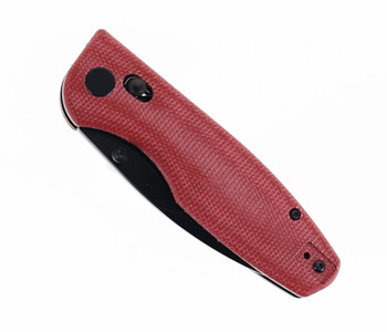 CMB Predator Folding Knife Red Micarta Handle 14C28N Plain Black Blade CMB-08RB