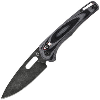 Discontinued Gerber Sumo Axis Pivot Lock Folding Knife Black/Gray G10 Handle Plain Black SW Blade 31-003927