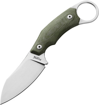 Lion Steel H1 Fixed Blade Knife Green Canvas Micarta Handle M390 Plain Edge Stonewash Finish H1VG