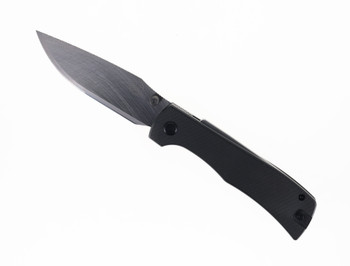 Sandrin Monza Folding Knife Black Zirconium Handle Tungsten Plain Edge SDMZ01