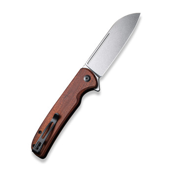 Civivi Chevalier Folding Knife Cuibourtia Wood Handle 14C28N Plain Edge Stonewash Finish C20022-3