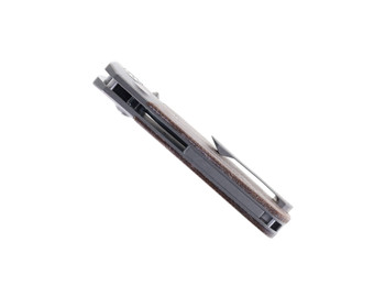 TwoSun Button Lock Pocket Knife Brown Micarta Handle D2 Tanto Plain Edge TS175-D2