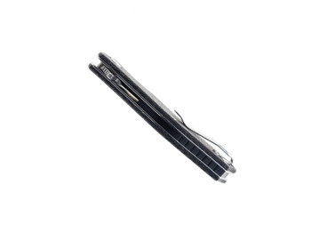 TwoSun Flipper Pocket Knife Black Micarta Handle D2 Plain Edge TS392