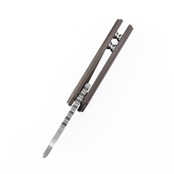 Kansept Mini Korvid Folding Knife Bronze Titanium Handle S35VN Plain Edge Satin Finish K3030A3