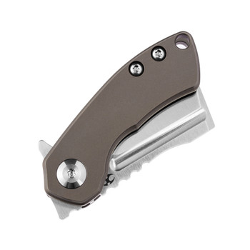Kansept Mini Korvid Folding Knife Bronze Titanium Handle S35VN Plain Edge Satin Finish K3030A3