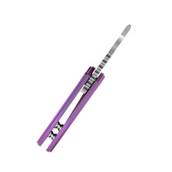 Kansept Mini Korvid Folding Knife Purple Titanium Handle S35VN Plain Edge Stonewash Finish K3030A4