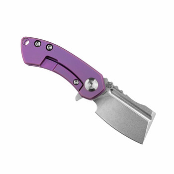 Kansept Mini Korvid Folding Knife Purple Titanium Handle S35VN Plain Edge Stonewash Finish K3030A4