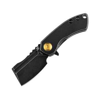 Kansept Mini Korvid Folding Knife Black Titanium Handle S35VN Plain Black Blade K3030A6