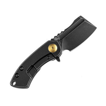 Kansept Mini Korvid Folding Knife Black Titanium Handle S35VN Plain Black Blade K3030A6