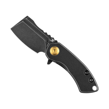 Kansept Mini Korvid Folding Knife Black Titanium Handle S35VN Plain Black Blade K3030A6