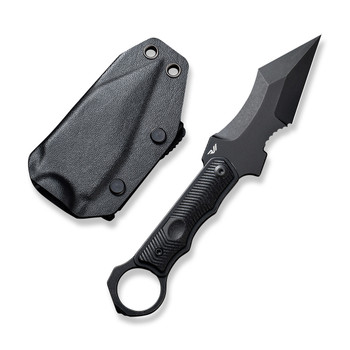 Civivi Orthrus Fixed Blade Knife Black G10 Handle Nitro-V Partially Serrated Blade Black Stonewash Finish C20037B-1 Civivi Orthrus Fixed Blade Knife Black G10 Handle Nitro-V Partially Serrated Blade Black Stonewash Finish C20037B-1