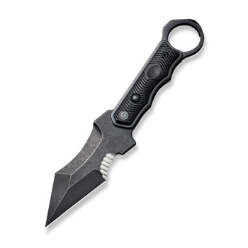 Civivi Orthrus Fixed Blade Knife Black G10 Handle Nitro-V Partially Serrated Blade Black Stonewash Finish C20037B-1 Civivi Orthrus Fixed Blade Knife Black G10 Handle Nitro-V Partially Serrated Blade Black Stonewash Finish C20037B-1