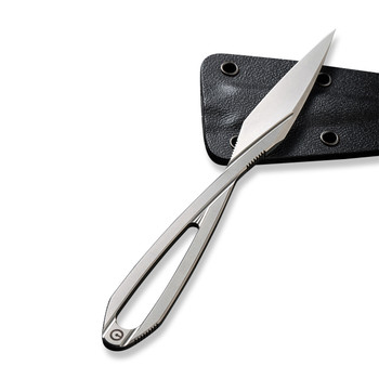 Civivi D-Art Fixed Blade Knife Silver Bead Blast Handle/Blade D2 Plain Edge C21001-1