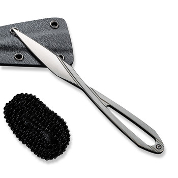 Civivi D-Art Fixed Blade Knife Silver Bead Blast Handle/Blade D2 Plain Edge C21001-1