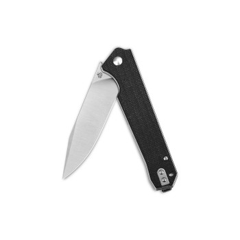QSP Mamba V2 Folding Knife Black Micarta Handle D2 Plain Edge Satin Finish QS111-G1