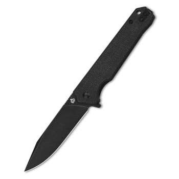 QSP Mamba V2 Folding Knife Black Micarta Handle D2 Plain Black Blade QS111-G2