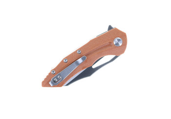 TwoSun Folding Knife Brown Linen Micarta Handle D2 Plain Edge TS132