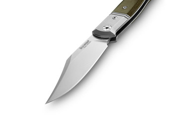Lionsteel Gitano Folding Knife Green Canvas Handle Niolox Plain Edge Satin Finish GT01CVG