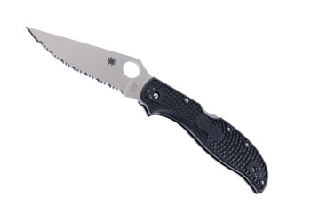 Spyderco Stretch XL Folding Knife Black FRN Handle VG-10 Serrated Edge C258SBK