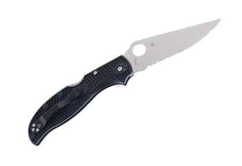 Spyderco Stretch XL Folding Knife Black FRN Handle VG-10 Serrated Edge C258SBK