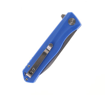 Petrified Fish Folding Knife Blue G10 Handle D2 Plain Edge Stonewash Finish PF818BW