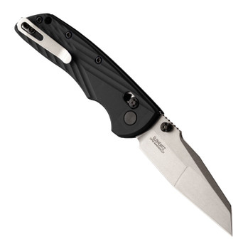 Hogue Deka Folding Knife Black Polymer Handle MagnaCut Whancliffe Plain Edge Tumbled Finish 24369