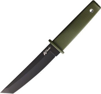 Cold Steel Kobun Boot Fixed Blade Knife OD Green Kraton Handle Plain Black Blade 17TODBK