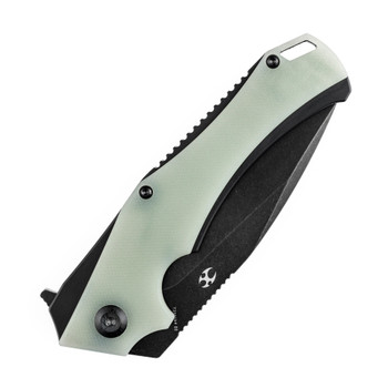 Discontinued Kansept Mini Hellx Folding Knife Jade G10 Handle D2 Plain Black Blade T2008A4